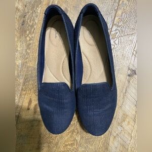 Clark’s Collection Ultimate Comfort Sara Poppy Driving Loafer Navy Size 8.5 W